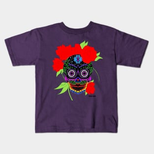 the dark catrina in mexican calavera ecopop Kids T-Shirt